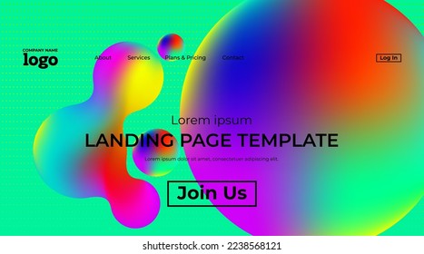 Abstract modern technology Landing page template, flowing line digital technology, smooth particle wave, big data techno design concept background wallpaper, Annual reports, flyer, poster, cover. EPS
