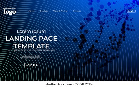 Abstract modern technology Landing page template, flowing line digital technology, smooth particle wave, big data techno design concept background wallpaper, Annual reports, flyer, poster, cover. EPS
