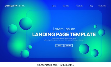 Abstract modern technology Landing page template, flowing line digital technology, smooth particle wave, big data techno design concept background wallpaper, Annual reports, flyer, poster, cover. EPS