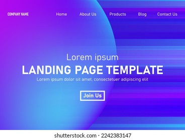 Abstract modern technology Landing page template, flowing line digital technology, smooth particle wave, big data techno design concept background wallpaper, Annual reports, flyer, poster, cover. EPS