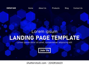 Abstract modern technology Landing page template, flowing line digital technology, smooth particle wave, big data techno design concept background wallpaper, Annual reports, flyer, poster, cover. EPS