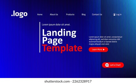 Abstract modern technology Landing page template, flowing line digital technology, smooth particle wave, big data techno design concept background wallpaper, Annual reports, flyer, poster, cover. EPS