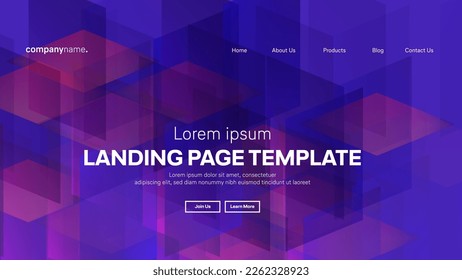 Abstract modern technology Landing page template, flowing line digital technology, smooth particle wave, big data techno design concept background wallpaper, Annual reports, flyer, poster, cover. EPS