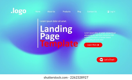 Abstract modern technology Landing page template, flowing line digital technology, smooth particle wave, big data techno design concept background wallpaper, Annual reports, flyer, poster, cover. EPS