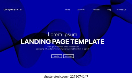 Abstract modern technology Landing page template, flowing line digital technology, smooth particle wave, big data techno design concept background wallpaper, Annual reports, flyer, poster, cover. EPS