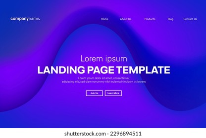 Abstract modern technology Landing page template, flowing line digital technology, smooth particle wave, big data techno design concept background wallpaper, Annual reports, flyer, poster, cover. EPS