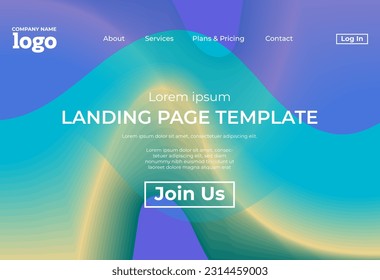 Abstract modern technology Landing page template, flowing line digital technology, smooth particle wave, big data techno design concept background wallpaper, Annual reports, flyer, poster, cover. EPS