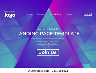 Abstract modern technology Landing page template, flowing line digital technology, smooth particle wave, big data techno design concept background wallpaper, Annual reports, flyer, poster, cover. EPS
