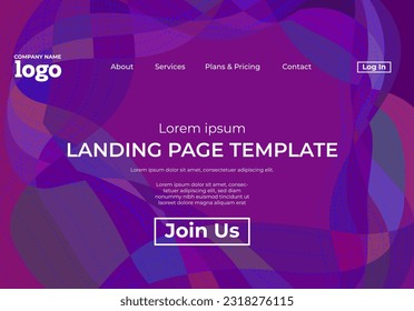 Abstract modern technology Landing page template, flowing line digital technology, smooth particle wave, big data techno design concept background wallpaper, Annual reports, flyer, poster, cover. EPS

