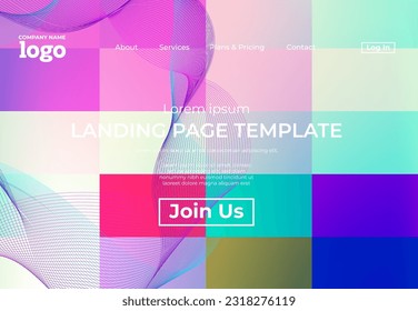 Abstract modern technology Landing page template, flowing line digital technology, smooth particle wave, big data techno design concept background wallpaper, Annual reports, flyer, poster, cover. EPS
