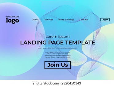 Abstract modern technology Landing page template, flowing line digital technology, smooth particle wave, big data techno design concept background wallpaper, Annual reports, flyer, poster, cover. EPS
