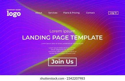 Abstract modern technology Landing page template, flowing line digital technology, smooth particle wave, big data techno design concept background wallpaper, Annual reports, flyer, poster, cover. EPS
