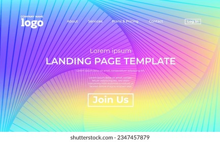 Abstract modern technology Landing page template, flowing line digital technology, smooth particle wave, big data techno design concept background wallpaper, Annual reports, flyer, poster, cover. EPS

