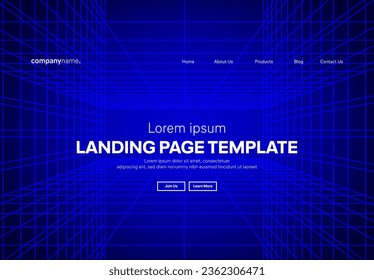 Abstract modern technology Landing page template, flowing line digital technology, smooth particle wave, big data techno design concept background wallpaper, Annual reports, flyer, poster, cover. EPS 