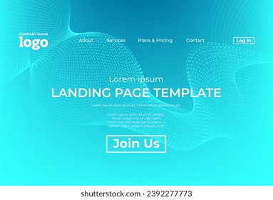 Abstract modern technology Landing page template, flowing line digital technology, smooth particle wave, big data techno design concept background wallpaper, Annual reports, flyer, poster, cover. EPS
