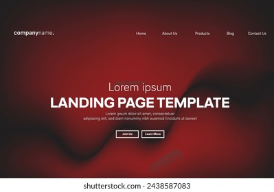 Abstract modern technology Landing page template, flowing line digital technology, smooth particle wave, big data techno design concept background wallpaper, Annual reports, flyer, poster, cover. EPS 