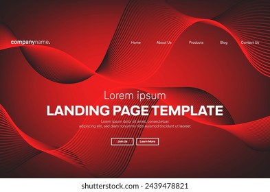 Abstract modern technology Landing page template, flowing line digital technology, smooth particle wave, big data techno design concept background wallpaper, Annual reports, flyer, poster, cover. EPS 