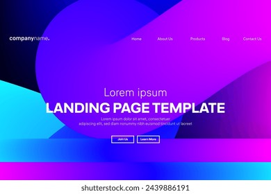 Abstract modern technology Landing page template, flowing line digital technology, smooth particle wave, big data techno design concept background wallpaper, Annual reports, flyer, poster, cover. EPS 