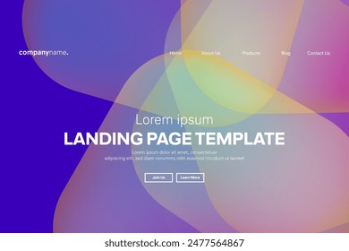 Abstract modern technology Landing page template, flowing line digital technology, smooth particle wave, big data techno design concept background wallpaper, Annual reports, flyer, poster, cover. EPS 