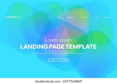 Abstract modern technology Landing page template, flowing line digital technology, smooth particle wave, big data techno design concept background wallpaper, Annual reports, flyer, poster, cover. EPS 