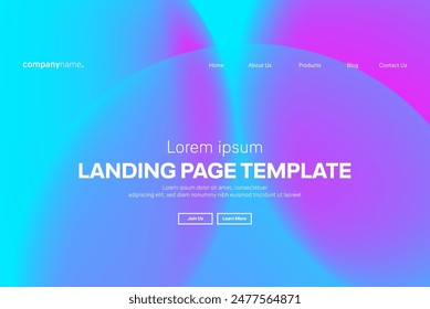 Abstract modern technology Landing page template, flowing line digital technology, smooth particle wave, big data techno design concept background wallpaper, Annual reports, flyer, poster, cover. EPS 