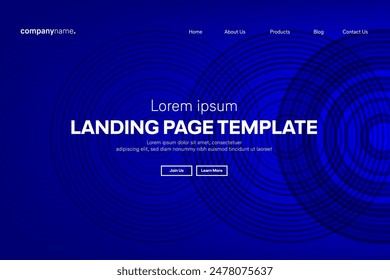 Abstract modern technology Landing page template, flowing line digital technology, smooth particle wave, big data techno design concept background wallpaper, Annual reports, flyer, poster, cover. EPS