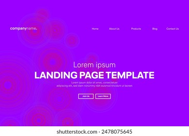Abstract modern technology Landing page template, flowing line digital technology, smooth particle wave, big data techno design concept background wallpaper, Annual reports, flyer, poster, cover. EPS