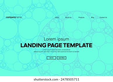 Abstract modern technology Landing page template, flowing line digital technology, smooth particle wave, big data techno design concept background wallpaper, Annual reports, flyer, poster, cover. EPS