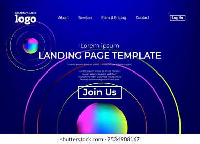 Abstract modern technology Landing page template, flowing line digital technology, smooth particle wave, big data techno design concept background wallpaper, Annual reports, flyer, poster, cover. EPS
