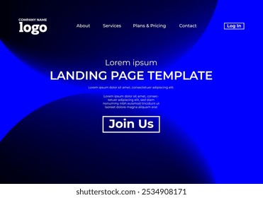 Abstract modern technology Landing page template, flowing line digital technology, smooth particle wave, big data techno design concept background wallpaper, Annual reports, flyer, poster, cover. EPS
