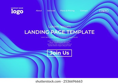 Abstract modern technology Landing page template, flowing line digital technology, smooth particle wave, big data techno design concept background wallpaper, Annual reports, flyer, poster, cover. EPS
