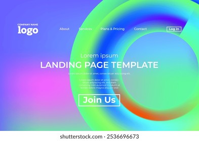 Abstract modern technology Landing page template, flowing line digital technology, smooth particle wave, big data techno design concept background wallpaper, Annual reports, flyer, poster, cover. EPS

