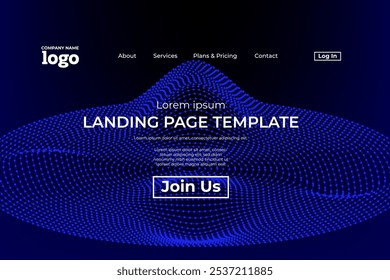Abstract modern technology Landing page template, flowing line digital technology, smooth particle wave, big data techno design concept background wallpaper, Annual reports, flyer, poster, cover. EPS
