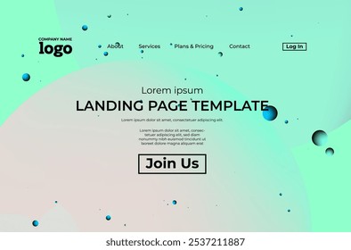 Abstract modern technology Landing page template, flowing line digital technology, smooth particle wave, big data techno design concept background wallpaper, Annual reports, flyer, poster, cover. EPS
