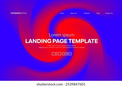 Abstract modern technology Landing page template, flowing line digital technology, smooth particle wave, big data techno design concept background wallpaper, Annual reports, flyer, poster, cover. EPS 