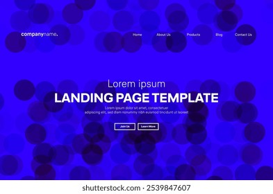Abstract modern technology Landing page template, flowing line digital technology, smooth particle wave, big data techno design concept background wallpaper, Annual reports, flyer, poster, cover. EPS 