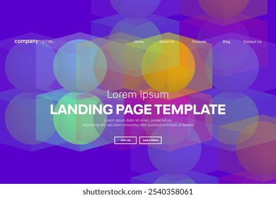 Abstract modern technology Landing page template, flowing line digital technology, smooth particle wave, big data techno design concept background wallpaper, Annual reports, flyer, poster, cover. EPS 
