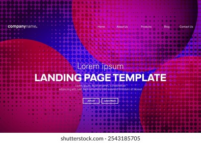 Abstract modern technology Landing page template, flowing line digital technology, smooth particle wave, big data techno design concept background wallpaper, Annual reports, flyer, poster, cover. EPS 