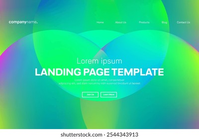 Abstract modern technology Landing page template, flowing line digital technology, smooth particle wave, big data techno design concept background wallpaper, Annual reports, flyer, poster, cover. EPS 