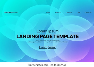 Abstract modern technology Landing page template, flowing line digital technology, smooth particle wave, big data techno design concept background wallpaper, Annual reports, flyer, poster, cover. EPS