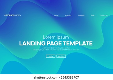 Tecnología moderna Abstractas Plantilla de página de aterrizaje, tecnología digital de línea fluida, onda de partículas lisas, Fondo de pantalla de fondo de concepto de diseño techno de big data, informes anuales, volante, póster, cubierta. EPS