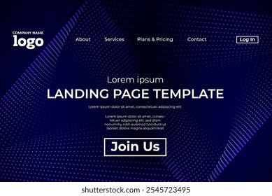 Abstract modern technology Landing page template, flowing line digital technology, smooth particle wave, big data techno design concept background wallpaper, Annual reports, flyer, poster, cover. EPS
