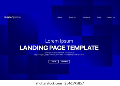 Abstract modern technology Landing page template, flowing line digital technology, smooth particle wave, big data techno design concept background wallpaper, Annual reports, flyer, poster, cover. EPS