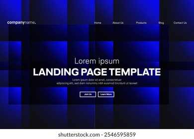 Abstract modern technology Landing page template, flowing line digital technology, smooth particle wave, big data techno design concept background wallpaper, Annual reports, flyer, poster, cover. EPS