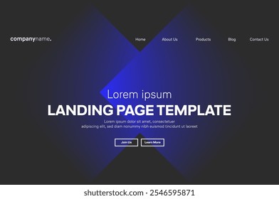 Tecnologia moderna modelo da página de aterrissagem, tecnologia digital de linha fluente, onda de partícula suave, papel de parede de fundo do conceito do projeto do techno de grandes dados, relatórios anuais, folheto, cartaz, capa. EPS