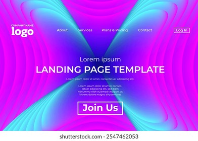 Abstract modern technology Landing page template, flowing line digital technology, smooth particle wave, big data techno design concept background wallpaper, Annual reports, flyer, poster, cover. EPS
