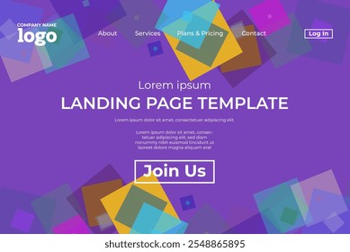 Abstract modern technology Landing page template, flowing line digital technology, smooth particle wave, big data techno design concept background wallpaper, Annual reports, flyer, poster, cover. EPS
