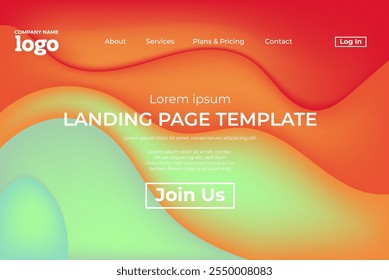 Abstract modern technology Landing page template, flowing line digital technology, smooth particle wave, big data techno design concept background wallpaper, Annual reports, flyer, poster, cover. EPS
