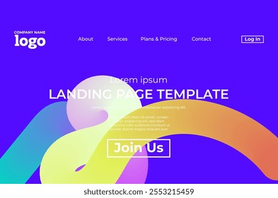 Abstract modern technology Landing page template, flowing line digital technology, smooth particle wave, big data techno design concept background wallpaper, Annual reports, flyer, poster, cover. EPS
