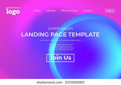 Abstract modern technology Landing page template, flowing line digital technology, smooth particle wave, big data techno design concept background wallpaper, Annual reports, flyer, poster, cover. EPS